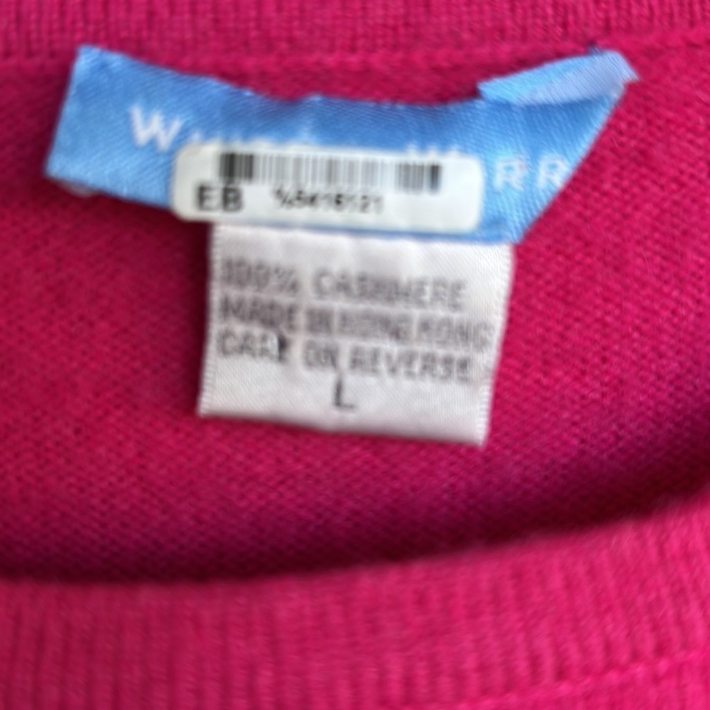 White + Warren Pink Crew Neck Sweater - Picture 2 of 6